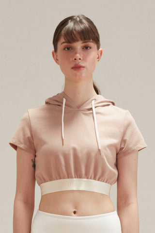 Cropped Hoodie in Pink