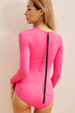 Harper Long Sleeve One-Piece in Pink