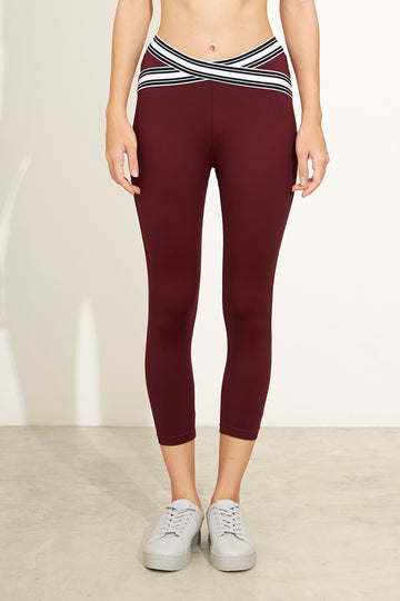 Naomi X-Cross Capri in Maroon